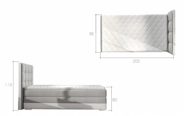 Luxe designer gestoffeerd bed Bedden Designer bed NIEUW 90x200cm