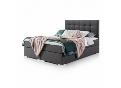 Volledige set matras & topper boxspring bed gestoffeerd bed van textielstof