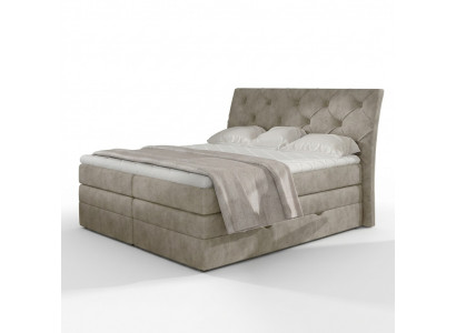 Luxe slaapkamer bed gestoffeerd Chesterfield boxspring luxe tweepersoons hotel