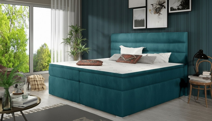 Luxe slaapkamer bed bekleding decor ontwerp luxe tweepersoons hotelbedden.