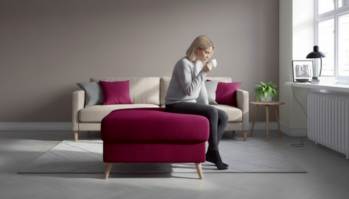 Hocker Poef Bank Bekleding Bijzettafel Voetenbankje Ottomaan Meubelkruk Roze