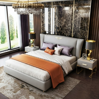 Luxe slaapkamer designer tweepersoonsbed bed hotel 180/200x200cm leer
