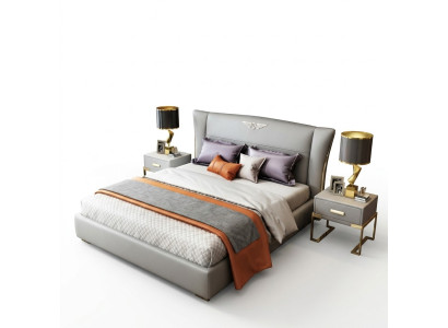 Luxe slaapkamer designer tweepersoonsbed bed hotel 180/200x200cm leer