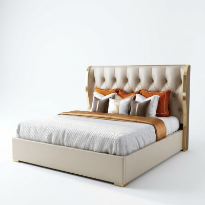 Ontwerper tweepersoonsbed bed hotel luxe slaapkamer 180/200x200cm leer.