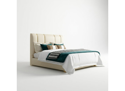 Luxe bed slaapkamer Italiaans leer tweepersoonsbedden metalen design