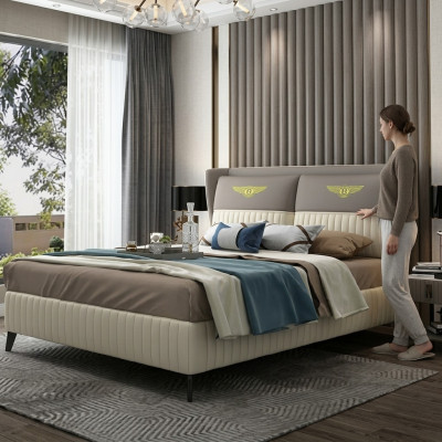 Ontwerper tweepersoonsbed Bed hotel luxe slaapkamer 150/180x200cm leer nieuw