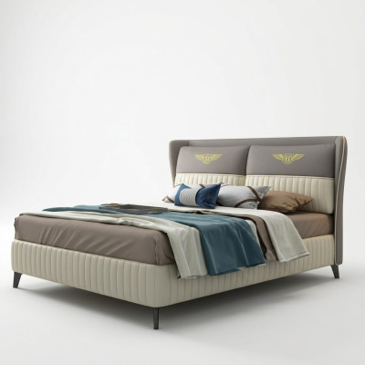Ontwerper tweepersoonsbed Bed hotel luxe slaapkamer 150/180x200cm leer nieuw