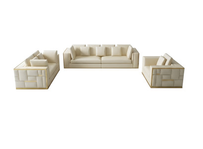 Ontwerp Bank Bank Bekleding Zithoek 3+2+1+ Chaise longue Leer Luxe