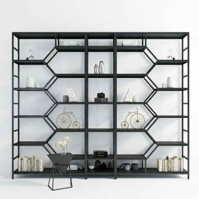 Metaal rek scheidingswand designer luxe rekken loft stijl kast 3-delige set