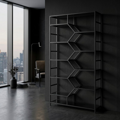 Metalen rek scheidingswand ontwerper luxe rekken loft stijl kast zwart.