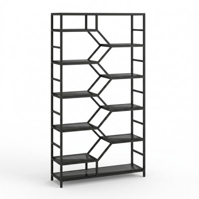 Metalen rek scheidingswand ontwerper luxe rekken loft stijl kast zwart.