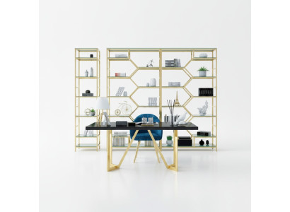 Luxe kantoorset groep roestvrij stalen metalen tafel kast 5-delige set kantoor.