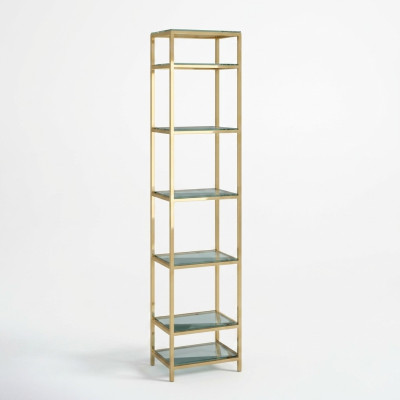 Regaal Glas Metaal Staandrek modern Ontwerp Scheidingswand Glasplanken