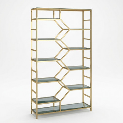 Metalen rek scheidingswand designer luxe rekken gouden kast 3-delig.