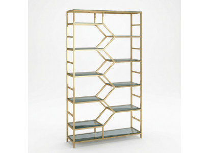 Metalen rek scheidingswand designer luxe rekken gouden kast 3-delig.