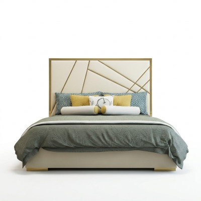 Ontwerpers Tweepersoonsbed Bed Hotel Decoratie Luxe Slaapkamer 180/200x200cm Leer