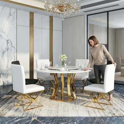 Ronde eettafel van 130 cm van metaal, moderne tafels voor conferentiedecoratie.