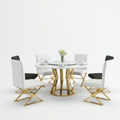 Ronde eettafel van 130 cm van metaal, moderne tafels voor conferentiedecoratie.