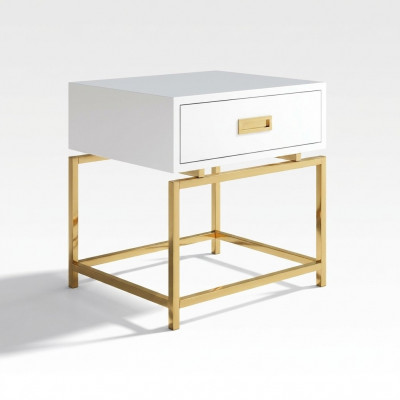 Nachtkastje Nachtkast Ladekast Decoratie Bijzettafel Console Hoogglans Goud