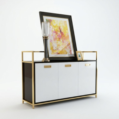 Ontwerp dressoir luxe roestvrijstalen dressoir decoratieve plank