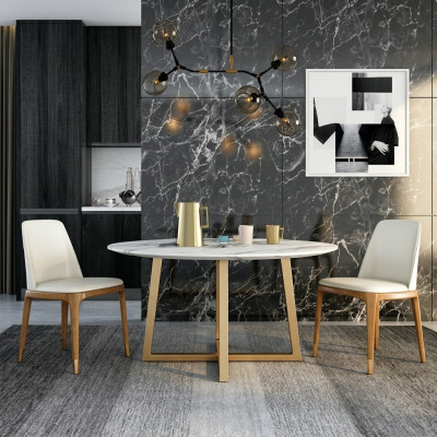 Ontwerp Eettafel Rond Metaal Ronde Tafels Woonkamer Luxe Goud