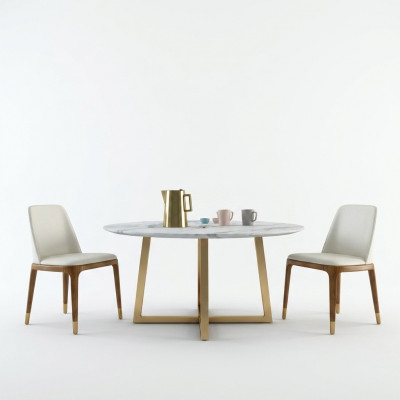 Ontwerp Eettafel Rond Metaal Ronde Tafels Woonkamer Luxe Goud