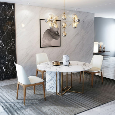 Ontwerp Eettafel Hout met RVS Elementen Decoratie Tafels Eetkamer Meubels