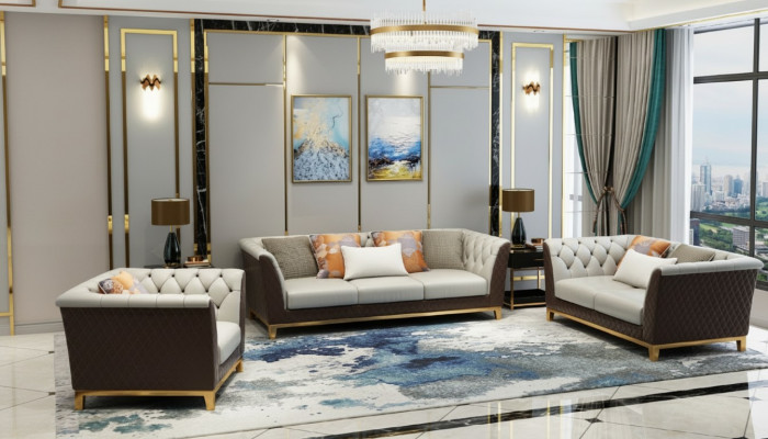 Bank Bankstel Zitkussen Complete Set 3+2+1 Bankstellen Ontwerp Chesterfield