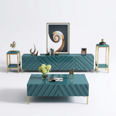 Dressoir 2x bijzettafel salontafel ontwerper woonkamer metaal