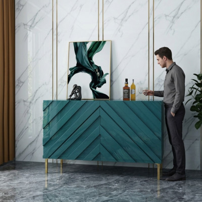 Kast Hoge Kast Zijlaag Bord Decor Kasten Ontwerper Edel Luxe