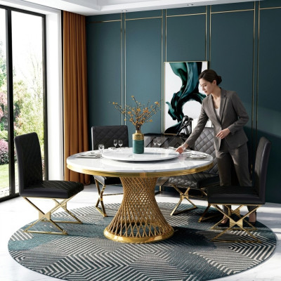 Italiaans eetkamermeubilair Ronde tafel + Armstoel Eetgroep Set