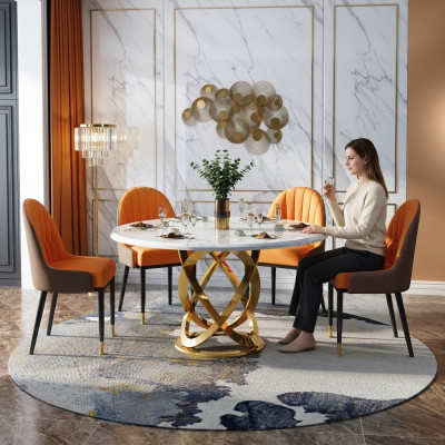 Hoogwaardige woonkamer ronde tafels - Ronde designer roestvrijstalen tafel
