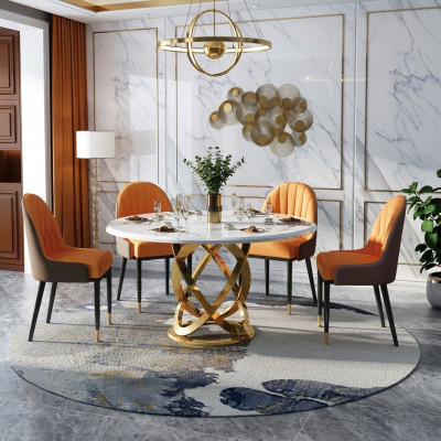 Hoogwaardige woonkamer ronde tafels - Ronde designer roestvrijstalen tafel