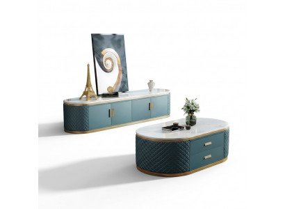Dressoir Laag Kast Zijkast Woonkamer Dressoir Salontafel 2-delige Set