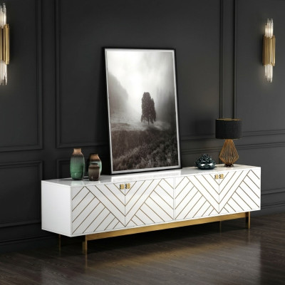 Edel hoogglans dressoir roestvrijstalen dressoirs VS luxe klasse