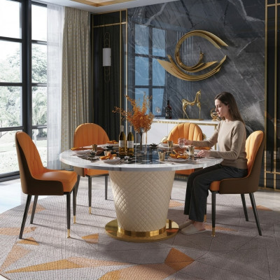 Luxe eettafel Ronde eettafels Draaibare woon eetkamer Ronde tafel