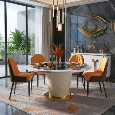 Luxe eettafel Ronde eettafels Draaibare woon eetkamer Ronde tafel
