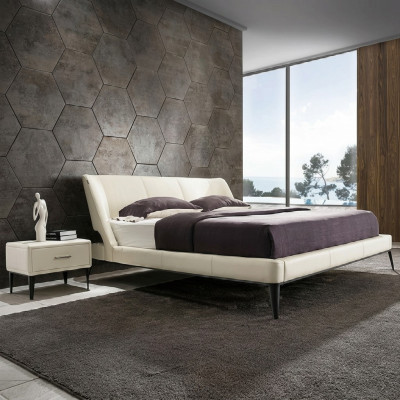 Designer houten bed, luxe meubel, tweepersoons bed, nieuw slaapkamerbekleding