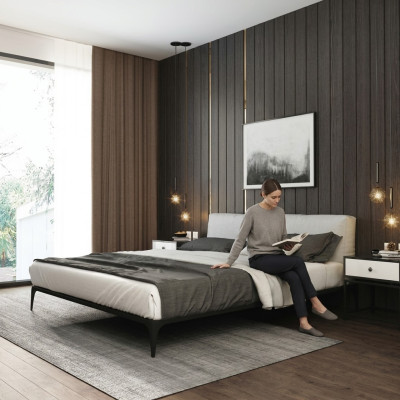 Opgevuld bed Bedden Bed Hotel Kussens Designer Dubbel Luxe Decoratie Ontwerp