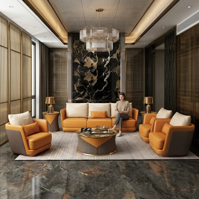 Edle Luxe Klasse Woonkamer Set Garnituur Bank Bank Bekleding 7-delige Set