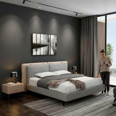 Tweepersoonsbed Bed Huwelijksbed Ontwerp Luxe Luxe Bedden Gestoffeerd Bed Designbed