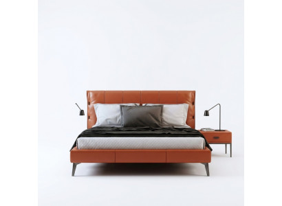 Tweepersoonsbed Bed Huwelijksbed Ontwerp Luxe Luxueus Gestoffeerd Bed Designbed Textiel