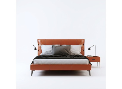 Tweepersoonsbed Bed Huwelijksbed Ontwerp Luxe Luxueus Gestoffeerd Bed Designbed Textiel