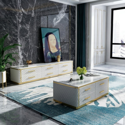 Sideboard TV Lowboard RTV XL kast Salontafel Woonkamer Marmer