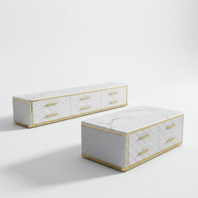 Sideboard TV Lowboard RTV XL kast Salontafel Woonkamer Marmer