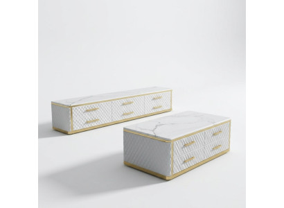 Sideboard TV Lowboard RTV XL kast Salontafel Woonkamer Marmer