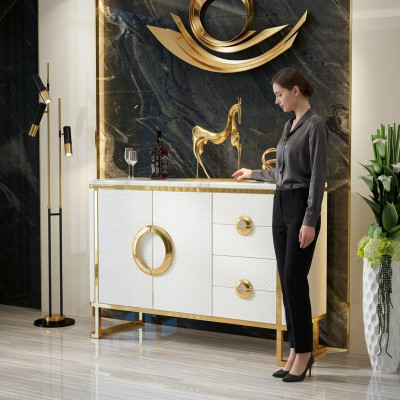 Edel design dressoir sideboard Italiaanse dressoirs lage dressoirs leer