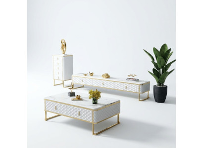 Bank Tafel Koffie Bijzettafels Designer Glas Marmer Imitatie Roestvrij Staal