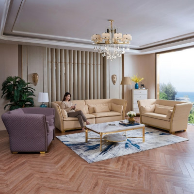 Sofaset Relax 3+2+1 Zits Set Design Banken Beklede Banken Leer