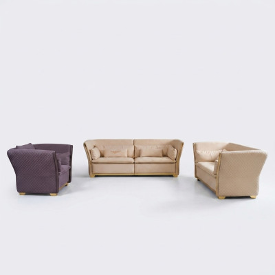Sofaset Relax 3+2+1 Zits Set Design Banken Beklede Banken Leer